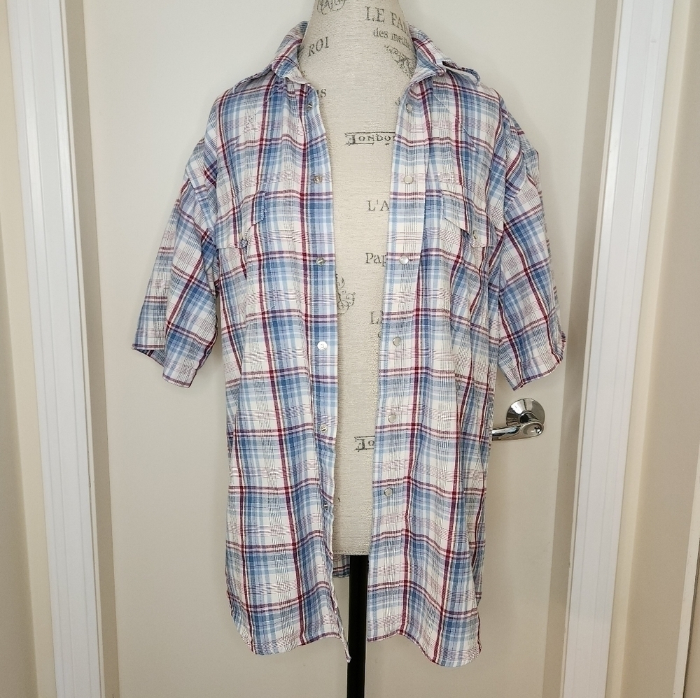 Mens Vintage Wrangler Plaid Shirt - Picture 6 of 10